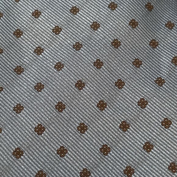 Lc La Corona Roma Blue Brown 100% Silk Men’s Neck Tie Made In Italy - Picture 9 of 9